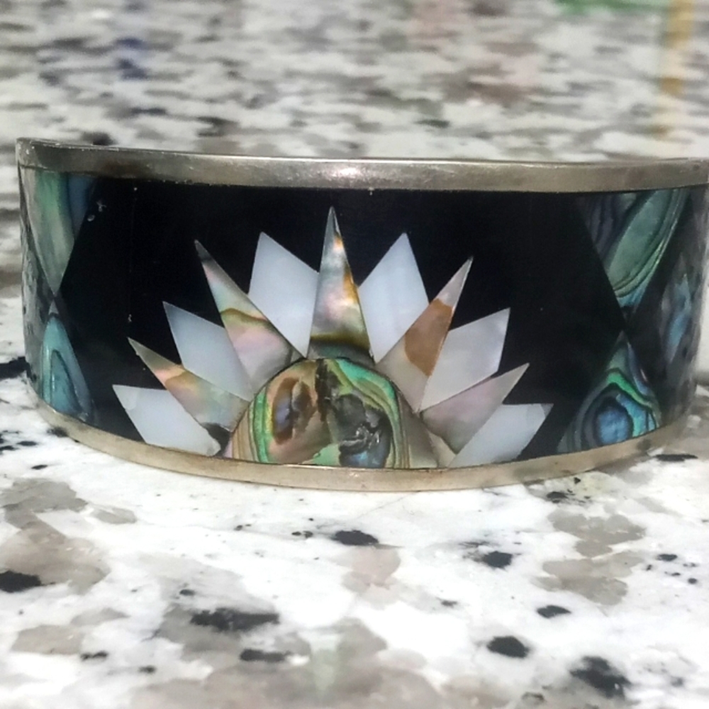 Vintage Alpaca Mexico Silver Cuff Bracelet